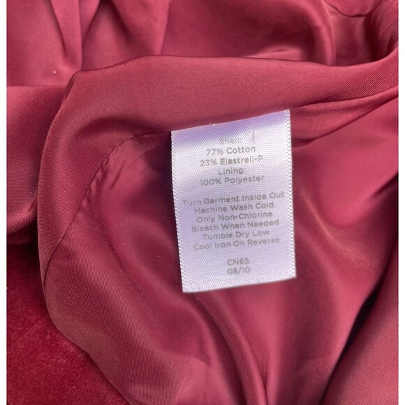 Talbots Velvet Petite Blazer Jacket Women’s 8P Red Wine Military Pea Coat Button - Picture 11 of 16
